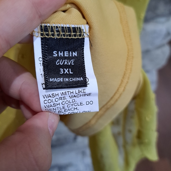 Plus Size Blouse Yellow - Picture 3 of 5